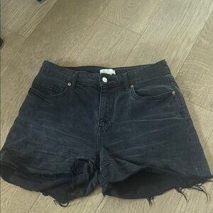 H&M Black Jean Shorts Distressed High-Waisted